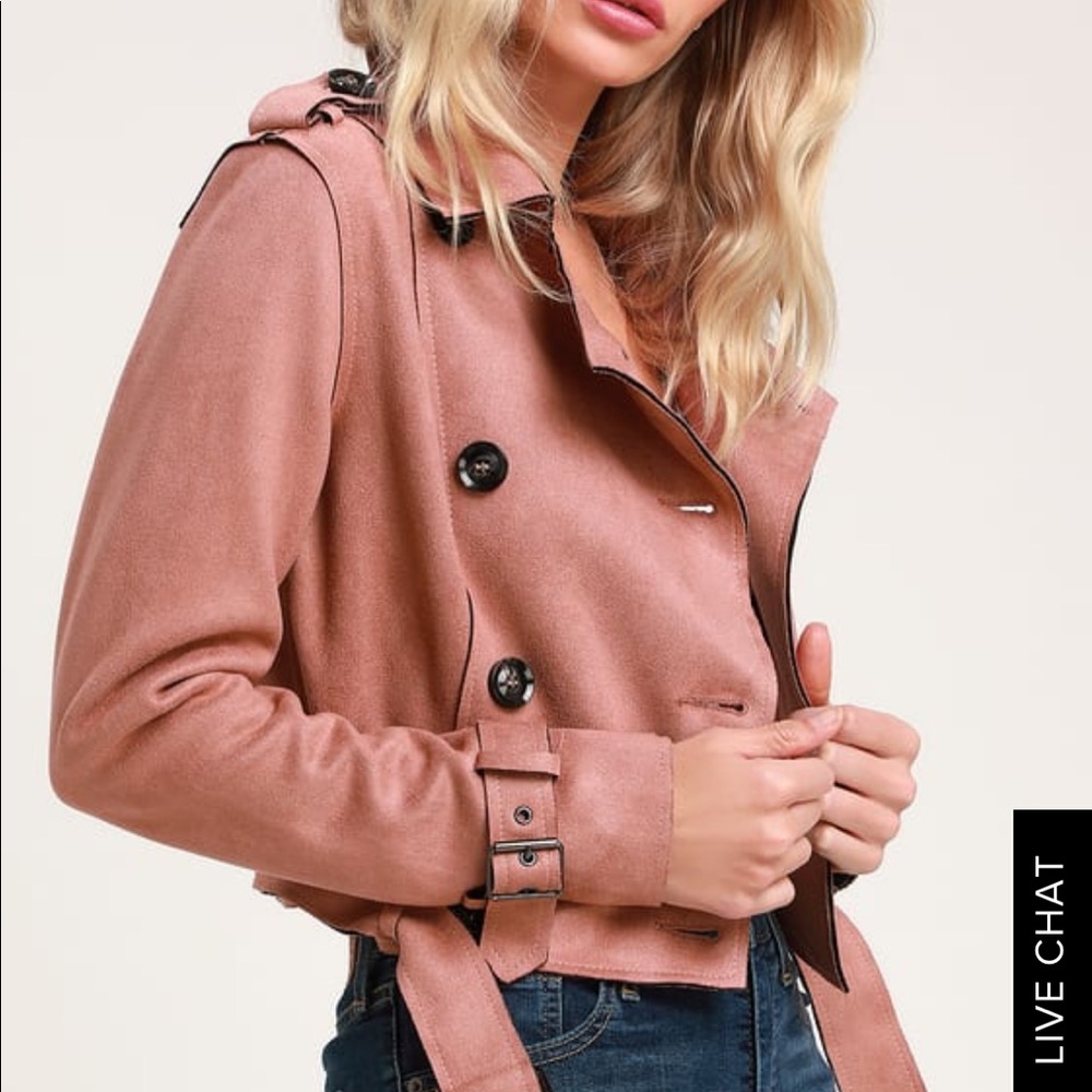 NWT suede moto trench coat/jacket Sz XS - Picture 2 of 8